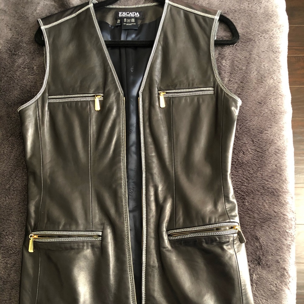 Vintage Escada Margaretha Ley leather vest